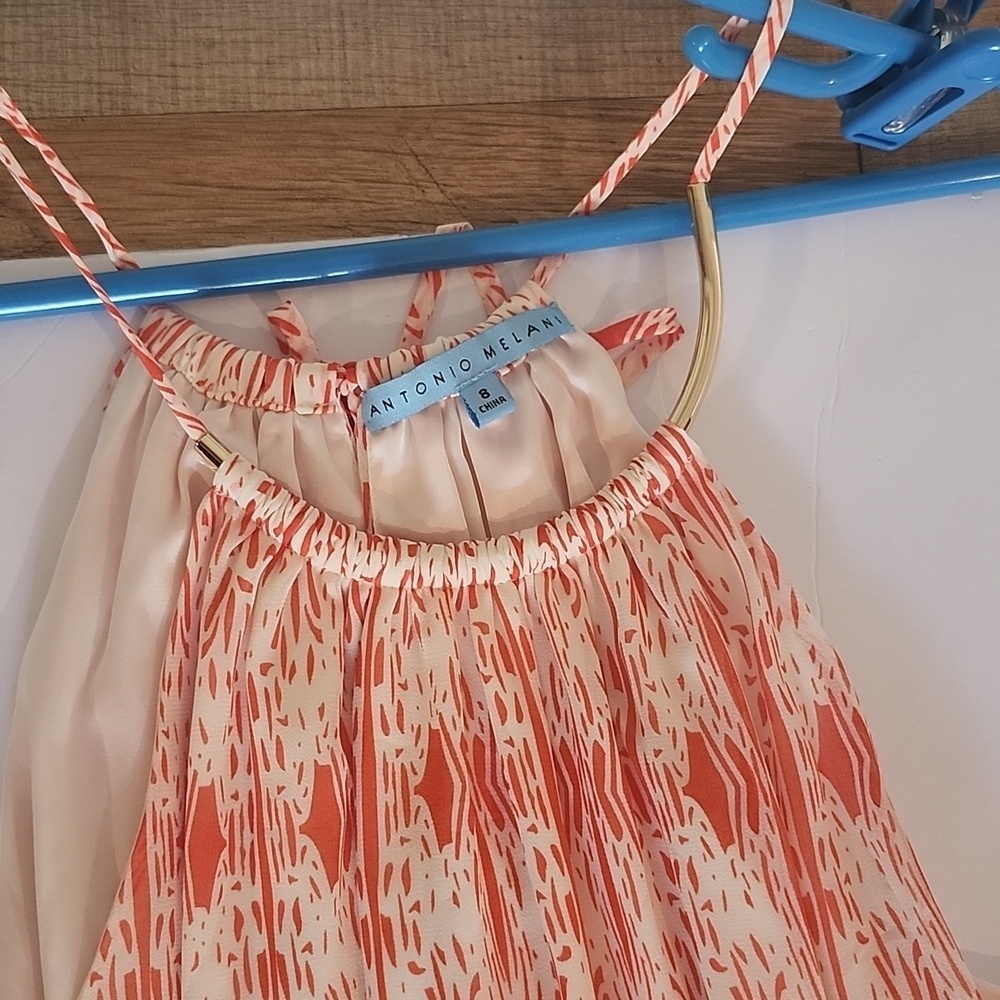 ANTONIO MELANI Coral Patterned Maxi Dress - Picture 3 of 11
